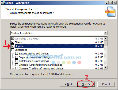 Cài thêm Plugins Hướng dẫn so sánh văn bản bằng Winmerge