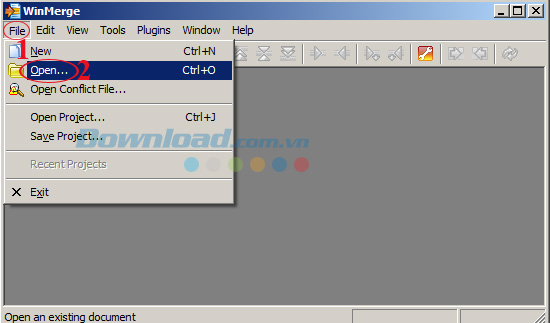 Mở file Hướng dẫn so sánh văn bản bằng Winmerge