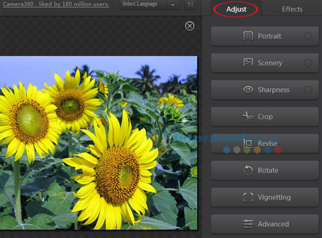 Chỉnh sửa ảnh Hướng dẫn chỉnh sửa ảnh bằng Camera360 trên máy tính