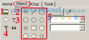 Thẻ Object Cài đặt và sử dụng PhotoScape chỉnh sửa ảnh miễn phí
