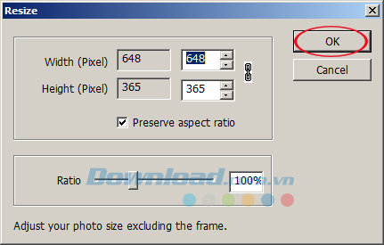 Chỉnh sửa kích thước ảnh