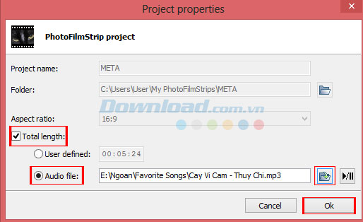 Tùy chỉnh hộp thoại Project Properties