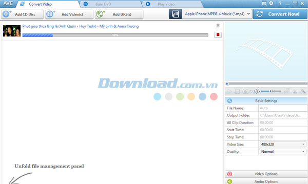 Quá trình tải video đang diễn ra