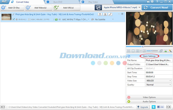 Các thiết lập cơ bản