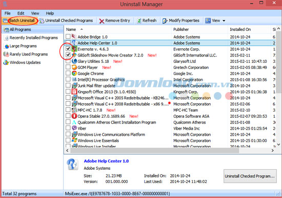 Gỡ bỏ hàng loạt ứng dụng