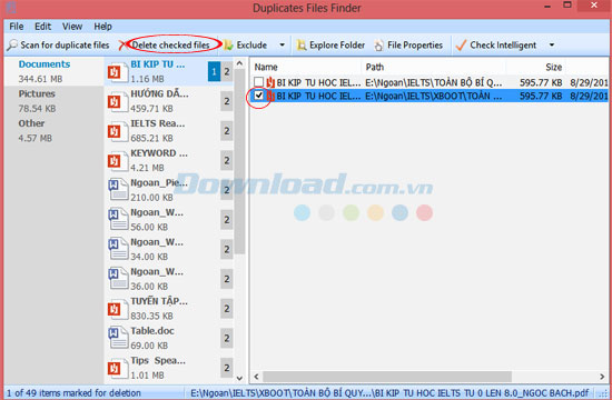 Xóa file trùng lặp