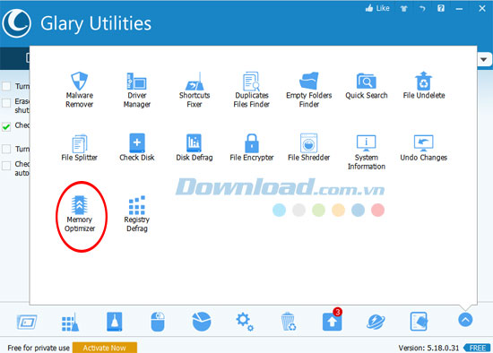 Truy cập Memory Optimizer