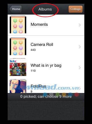 Chọn ảnh từ Photos