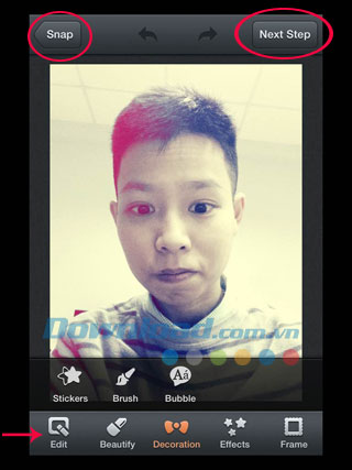 Chuyển sang bước sửa ảnh