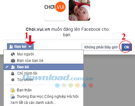 Lựa chọn mức độ riêng tư