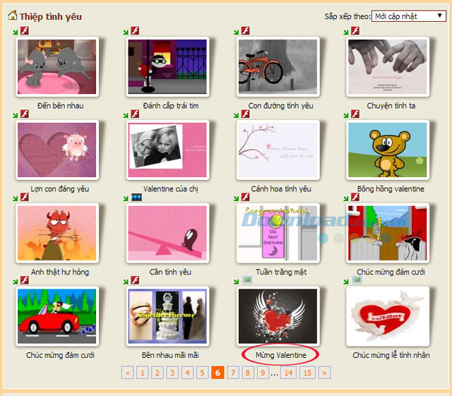 Lựa chọn mẫu thiệp Hướng dẫn tạo thiệp Valentine trực tuyến