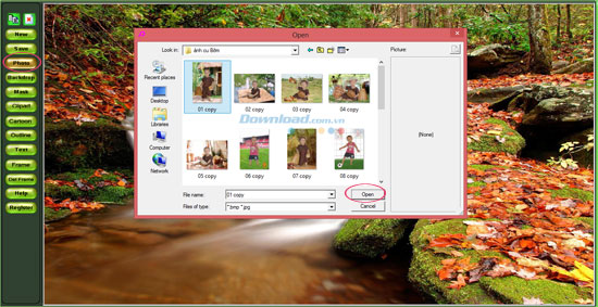 Nhập ảnh vào chương trình