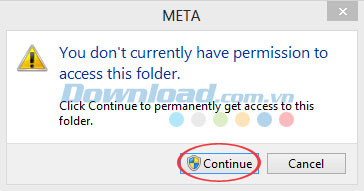 Không truy cập được thư mục đã khóa