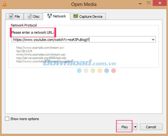 Nhập URL của video YouTube