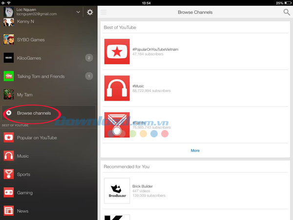 Duyệt các kênh video