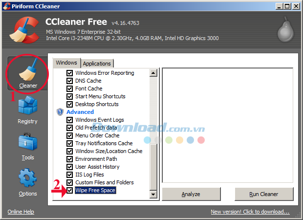 Cách xóa dữ liệu vĩnh viễn trên ổ cứng bằng CCleaner