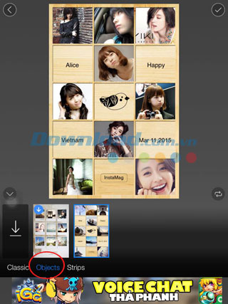 Chọn danh mục template