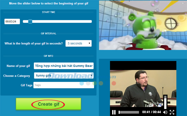 Hướng dẫn tạo ảnh GIF trực tuyến từ Video YouTube
