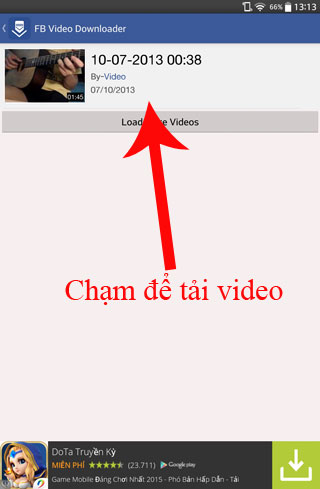tải video facebook về điện thoại