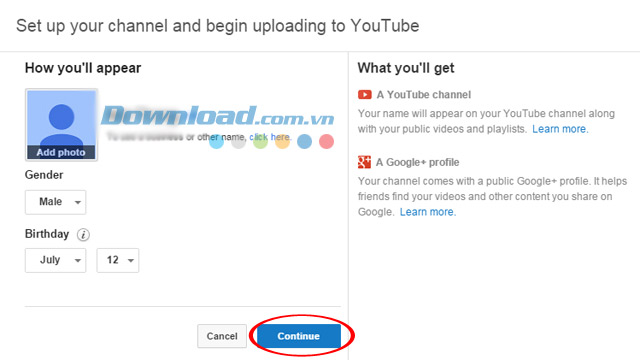 xác nhận tài khoản Cách up video lên youtube