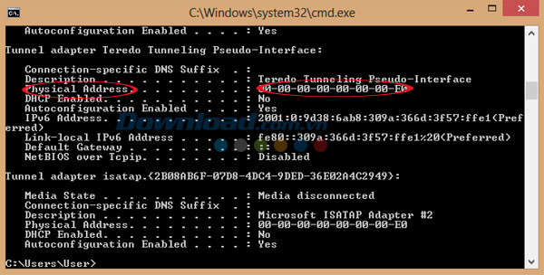Địa chỉ Mac của máy tính