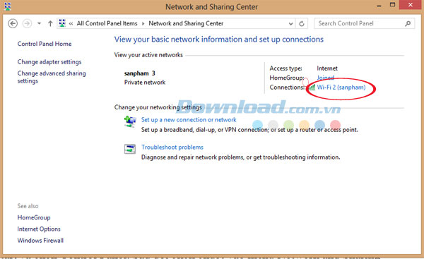 Truy cập Control Panel