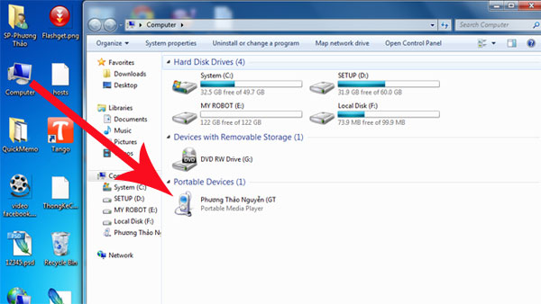 Cóp nhạc từ máy tính vào điện thoại Android