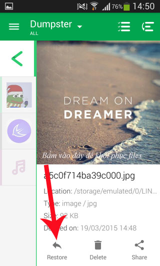 Khôi phục files bị xóa trên Android