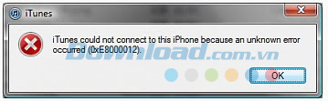 Cách sửa lỗi Unknown error occurred (0xE8000012) trên iTunes