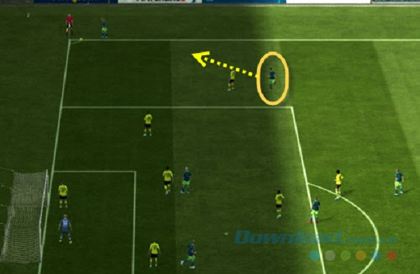 Phối hợp với cầu thủ di chuyển dọc biên