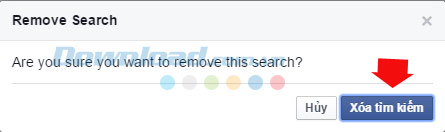 Xóa lịch sử tìm kiếm trên FB