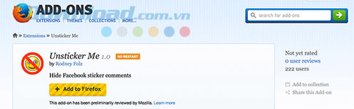 Cài đặt trên Firefox Ẩn sticker trên facebook