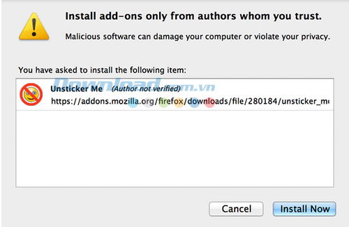 Tiến hành cài đặt Ẩn stikcer trên Facebook