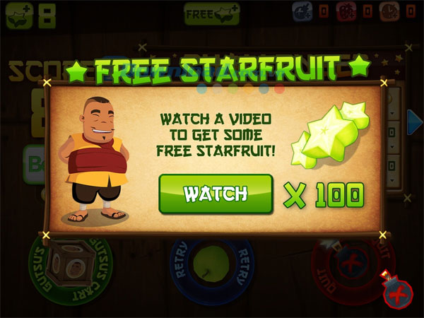Không cần mua khế bằng tiền thật Thủ thuật chơi Fruit Ninja