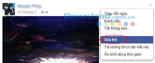 xóa tag khỏi ảnh, status trên Facebook
