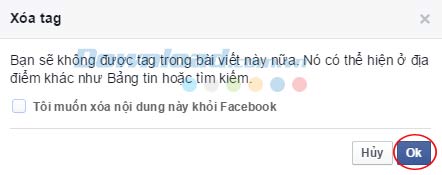 Xóa tag khỏi ảnh và status trên facebook