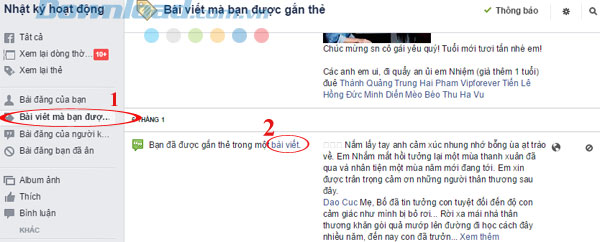 xóa tag khỏi ảnh và bafii viết trên Facebook
