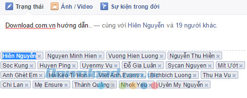 Tag nhiều hơn 20 người trên facebook