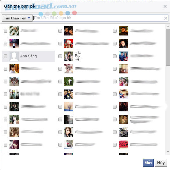 Tag nhiều bạn bè trên Facebook