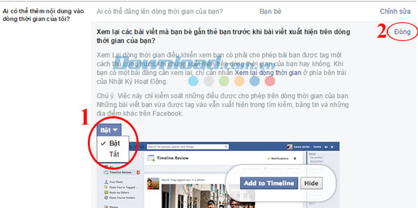 quản lý tag trên Facebook