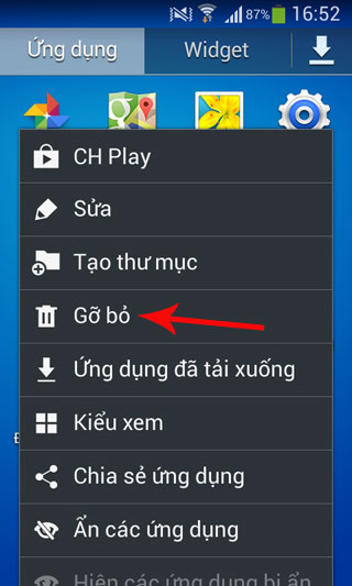 Gỡ ứng dụng trên điện thoại Android