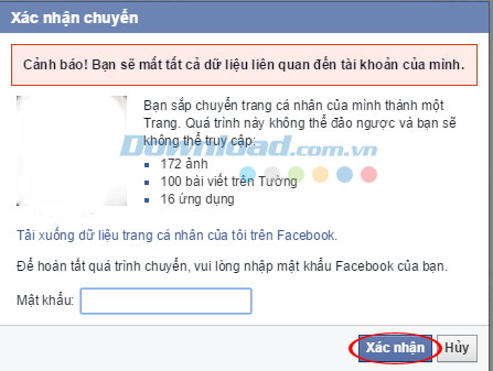Chuyển Facebook thành fanpage
