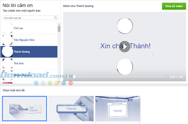 Cách làm video "cảm ơn" trên Facebook