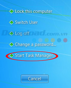 Nhấn vào Start Task Manager Hướng dẫn khắc phục tình trạng CPU chạy quá tải