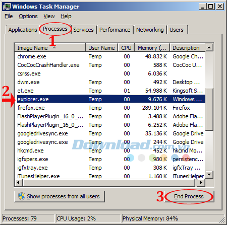 Windows Task Manager Hướng dẫn khắc phục tình trạng CPU chạy quá tải