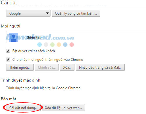 Cách tắt, bật Javascript trên Chrome