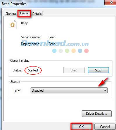 Tắt tiếng Tắt tiếng bip khi khởi động máy