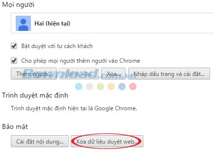 Xóa dữ liệu Cách hiển thị mật khẩu đã lưu trên trình duyệt