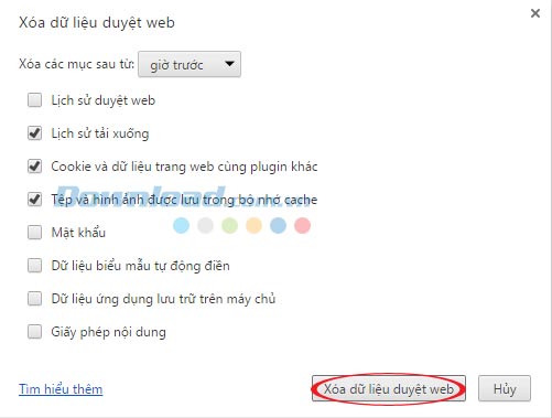 Tùy chỉnh xóa dữ liệu Cách hiển thị mật khẩu đã lưu trên trình duyệt