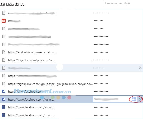Mật khẩu hiển thị Cách hiển thị mật khẩu đã lưu trên trình duyệt
